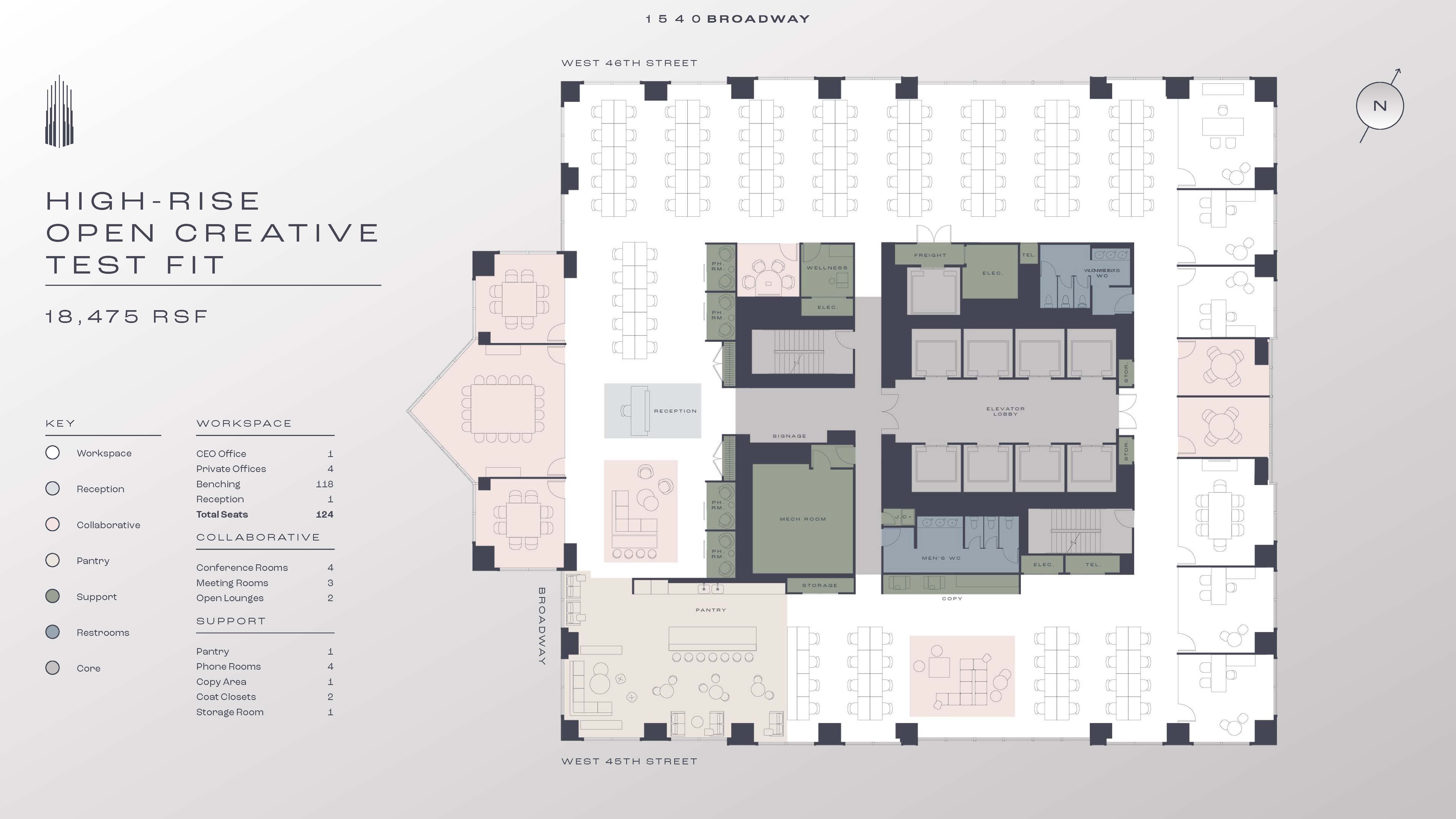 1540 Broadway - Highrise Open Creative Test Fit