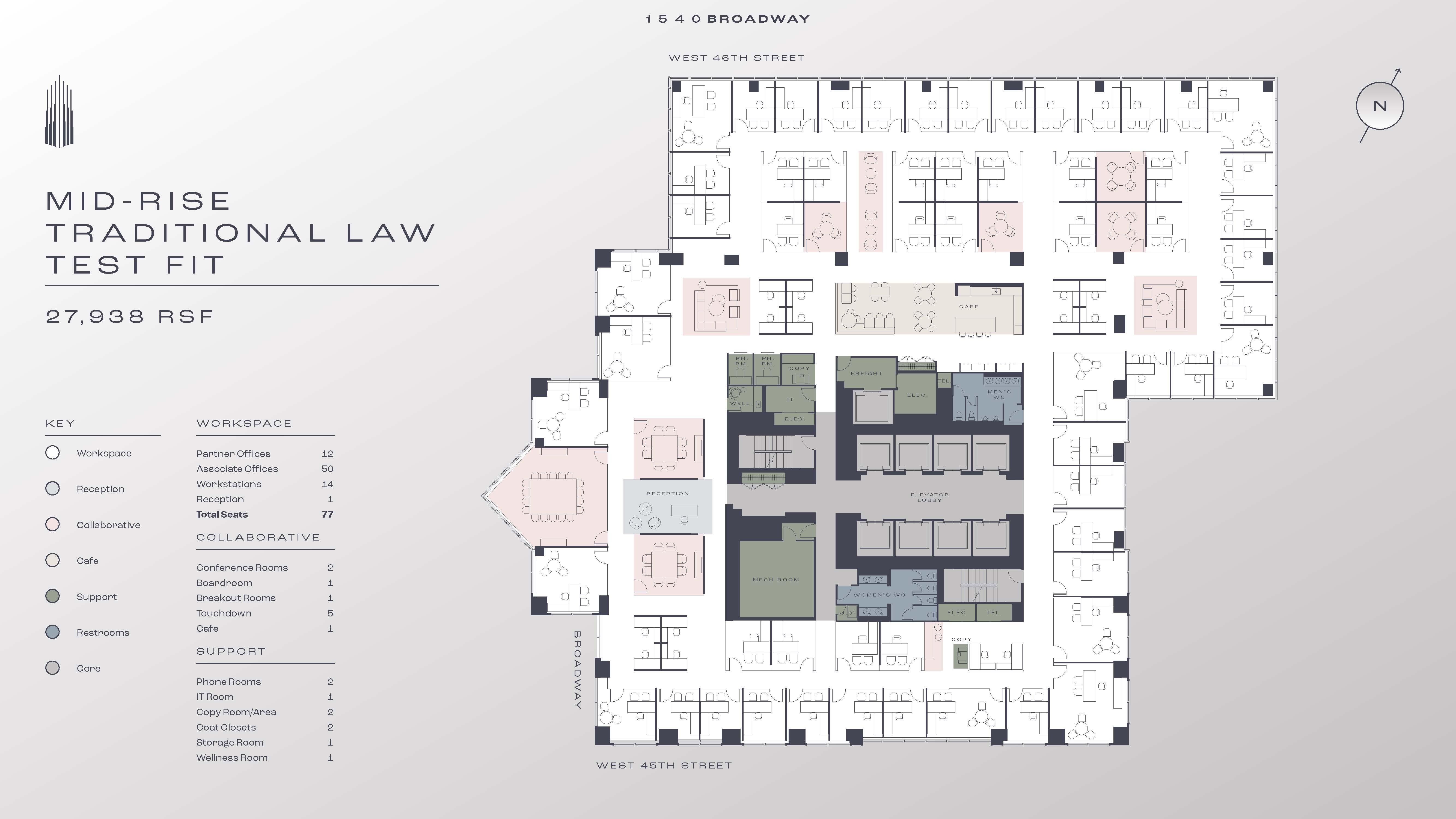 1540 Broadway - Midrise Traditional Law Test Fit