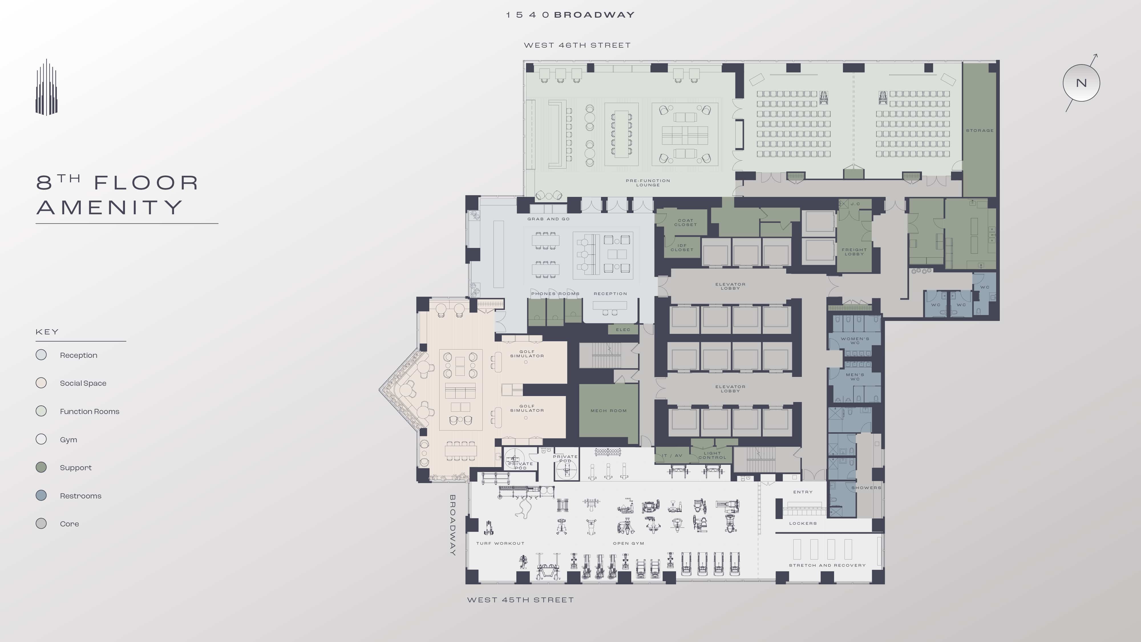 1540 Broadway - 8th Floor Amenity Floor Plan